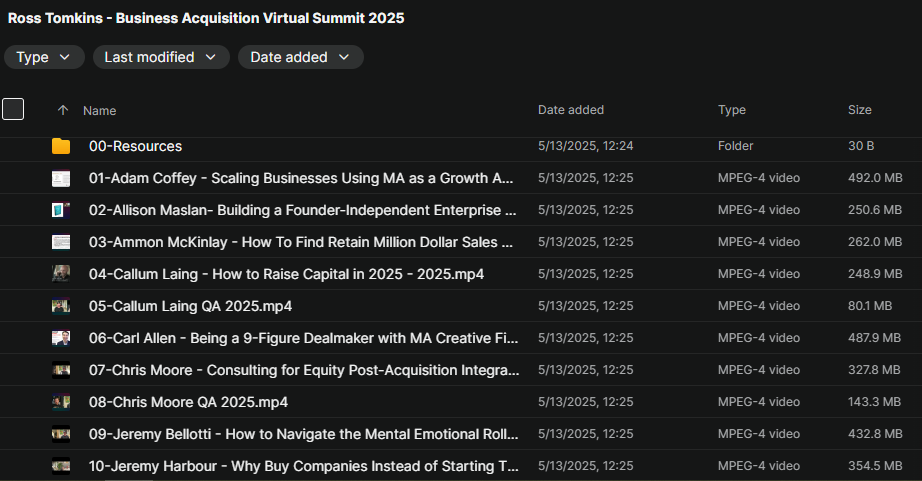 Ross Tomkins – Business Acquisition Virtual Summit 2025 Download