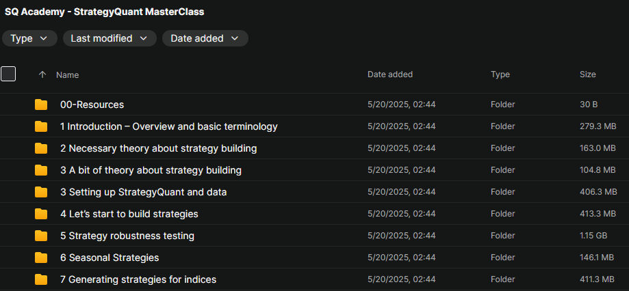 SQ Academy – StrategyQuant MasterClass