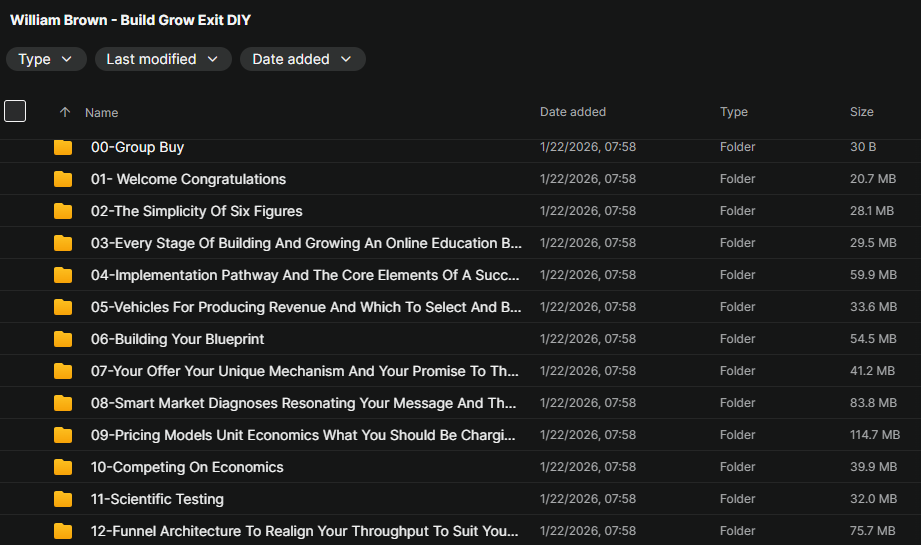 William Brown – Build Grow & Exit DIY