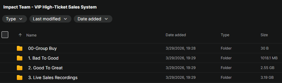 Impact Team - VIP High-Ticket Sales System