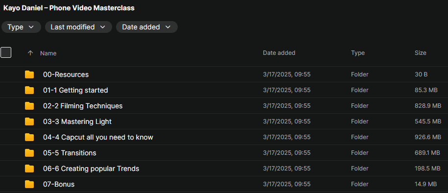 Kayo Daniel – Phone Video Masterclass Download