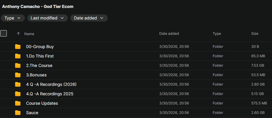 Anthony Camacho – God Tier Ecom Download