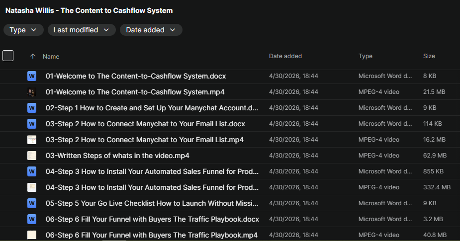Natasha Willis – The Content to Cashflow System