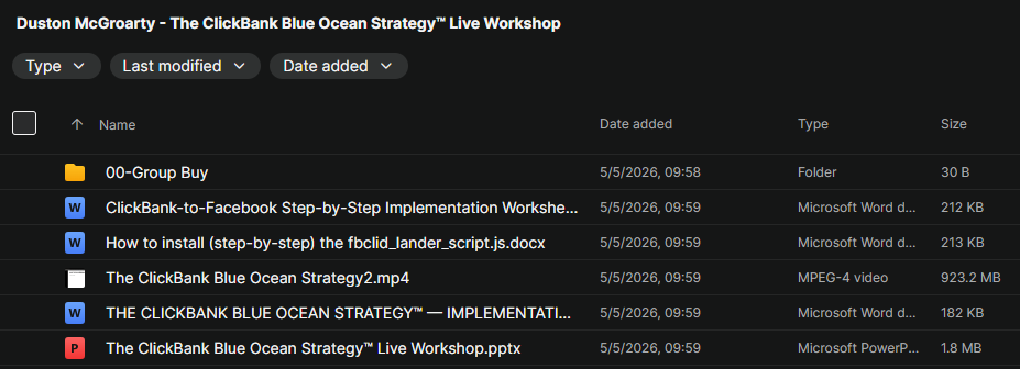 Duston McGroarty - The ClickBank Blue Ocean Strategy™ Live Workshop